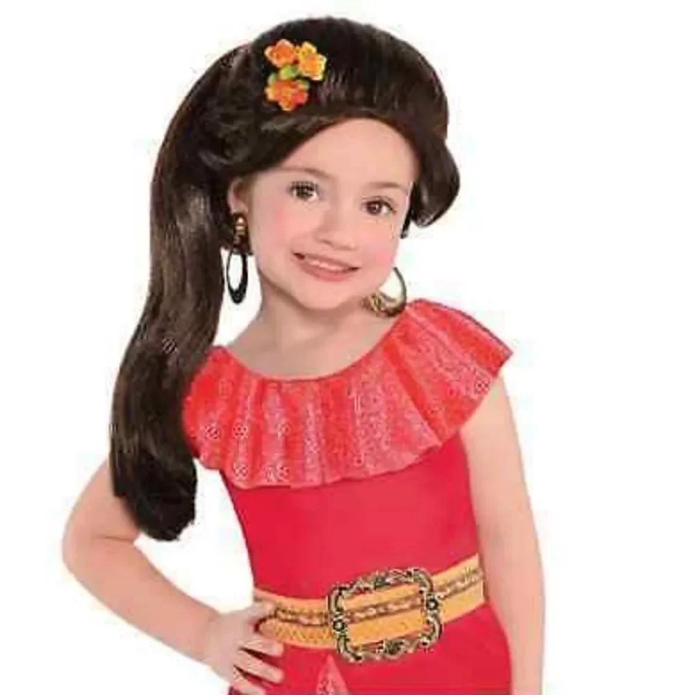 Elena Of Avalor Child Wig Dark Brown Disney Halloween Costume Dress Up NIP